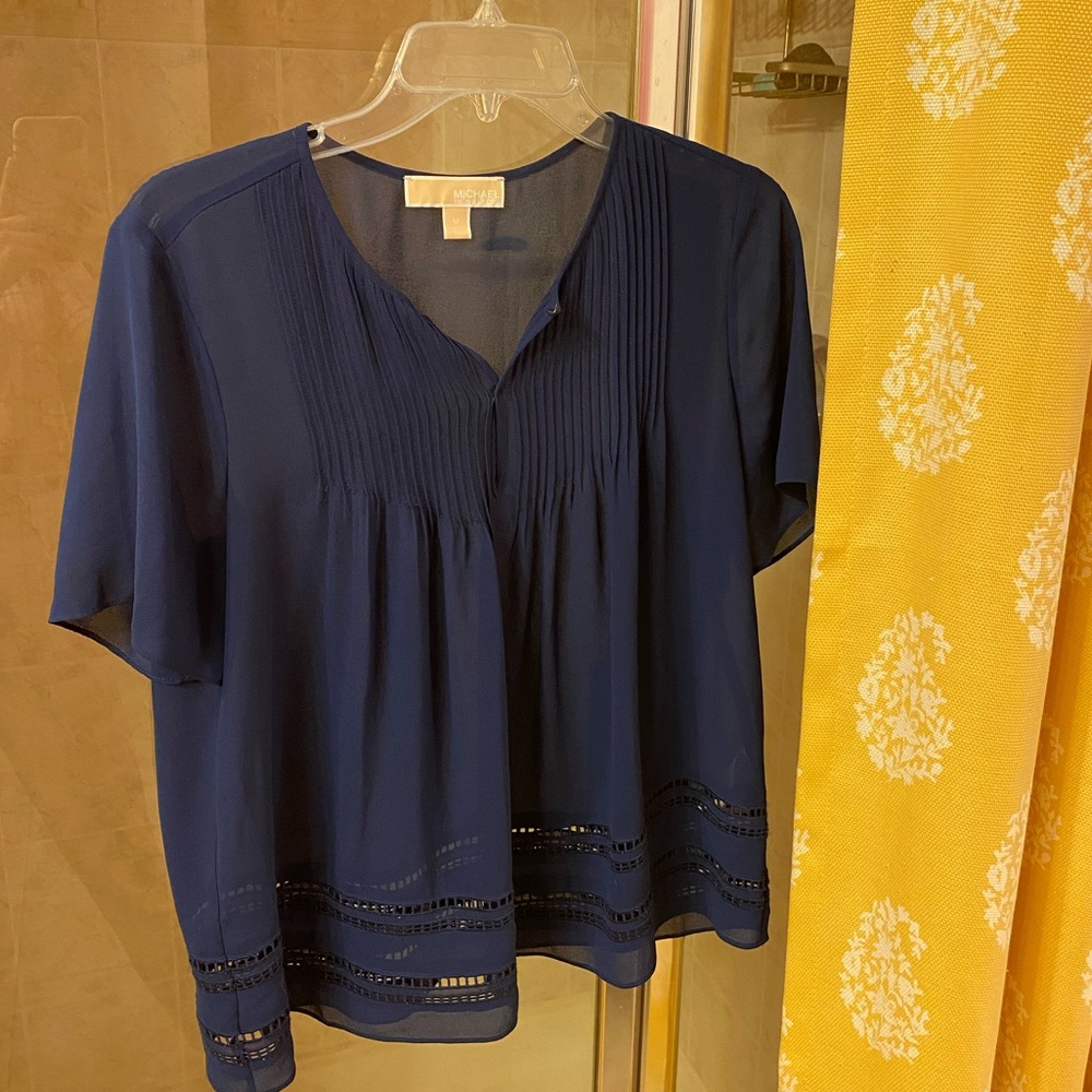 Michael kors dark blue blouse